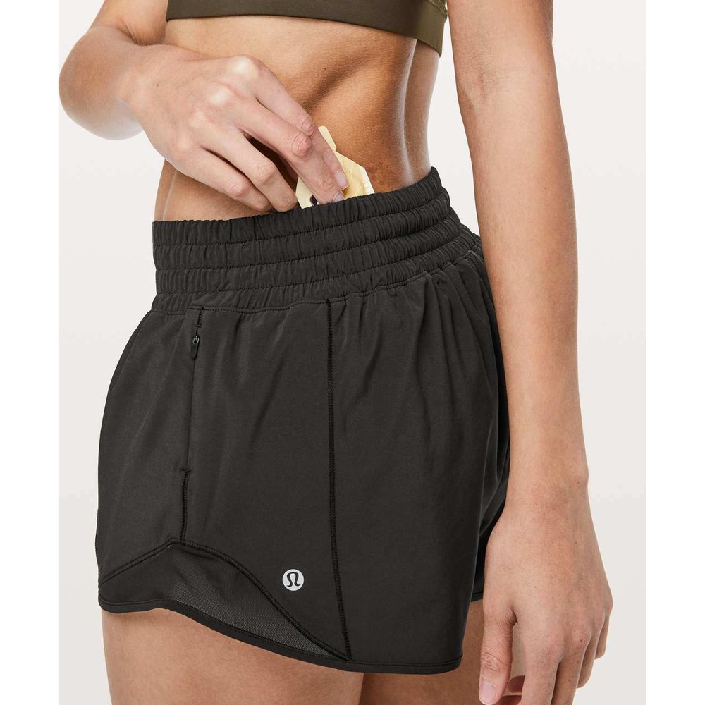 Lululemon Womens Hotty Hot High-Rise Lined Short  Mesh Black Size 4 Activewear